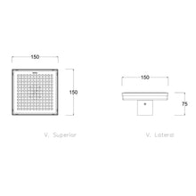 Cargar imagen en el visor de la galería, Desagüe Square Dots Anthracite 15X15
