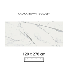 Cargar imagen en el visor de la galería, CALACATTA WHITE GLOSSY 120X278