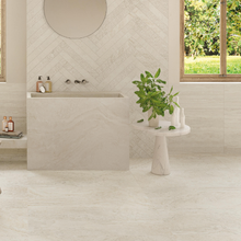 Cargar imagen en el visor de la galería, UNIQUE TRAVERTINE MINIMAL WHITE 60X120