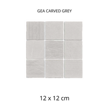 Cargar imagen en el visor de la galería, GEA CARVED GREY 12X12