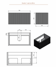 Cargar imagen en el visor de la galería, Bari Ceniza 80 cm