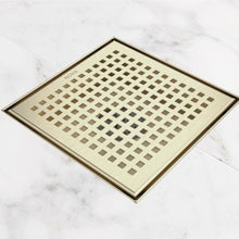 Cargar imagen en el visor de la galería, Desagüe Vertical Square Dots  Dorado 10X10
