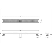 Cargar imagen en el visor de la galería, DESAGUE AQUAFLOW LINEAL SQUARE DOTS MATT NOIR
