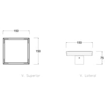 Cargar imagen en el visor de la galería, Desagüe Square Unseen Anthracite 15X15
