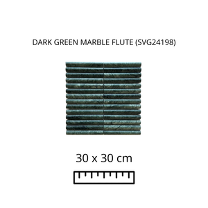 DARK GREEN MARBLE FLUTE (SVG24198) 30X30