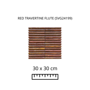 RED TRAVERTINE FLUTE (SVG24199) 30X30