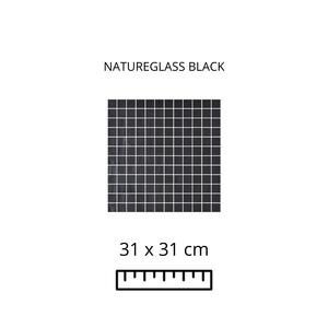 MALLA NATUREGLASS BLACK 31X31