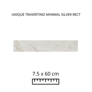UNIQUE TRAVERTINO MINIMAL SILVER RECT. 7.5X60