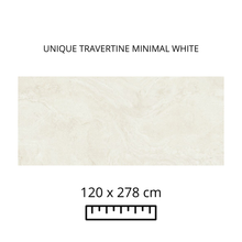 Cargar imagen en el visor de la galería, UNIQUE TRAVERTINE MINIMAL WHITE 120x278
