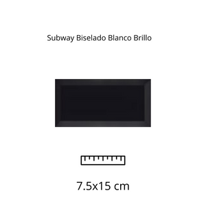 Bisel Negro Brillo 7.5x15
