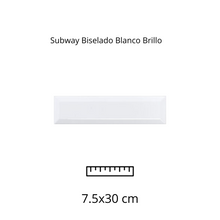 Cargar imagen en el visor de la galería, Subway Bisel Blanco Brillo 7.5x30
