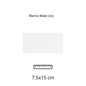 Blanco Mate Liso 7.5x15