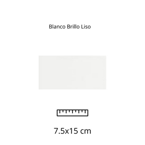 Blanco Brillo Liso 7.5x15